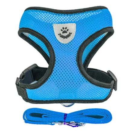 PawEase Mesh Harness Set – Verstellbares Katzen- und Kleintiergeschirr mit Leine