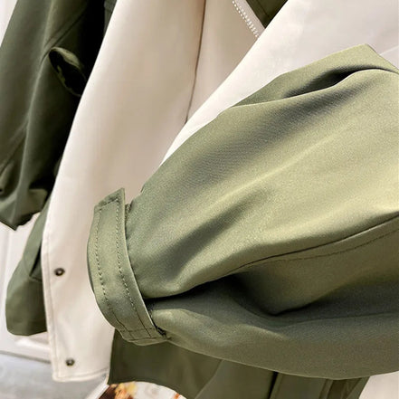 Calviro Trenchcoat mit Kapuze und Knopfverschluss in langer Passform für Alltag und Freizeit