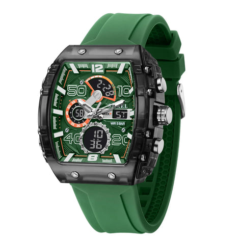 Herren Armbanduhr mit Analog-Digital-Anzeige und LED-Beleuchtung