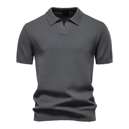 Calviro Polo Herren kurzarm Polyester Viskose Kragen mit Knopfleiste einfarbig