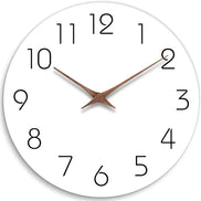 Timero Holz-Wanduhr – Runde geräuscharme Quarzuhr