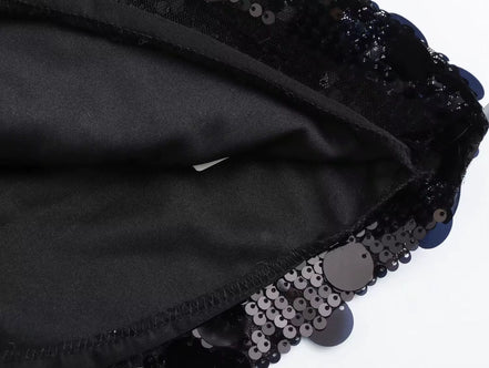 Pailletten Minirock mit hoher Taille für Damen – Luméa