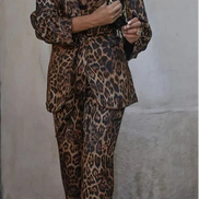 Damen Hosenanzug mit Leopardenmuster und Blazer Savélia