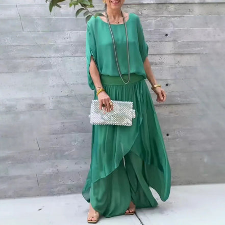 Elarisse Chiffon Zweiteiler mit weitem Bein