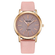 LunaDial Leather Watch – Quarz-Armbanduhr mit rundem Gehäuse