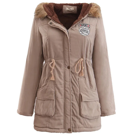 Damen Winterparka mit Kapuze und Fellkragen – Norvella