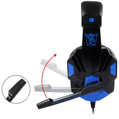 Aurexon Gaming Headset mit Mikrofon und 120° Verstellbarem Bügel