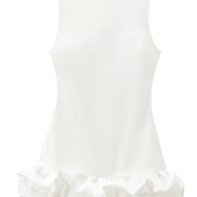 Serelia Damen Minikleid mit Volants und Offenem Rücken