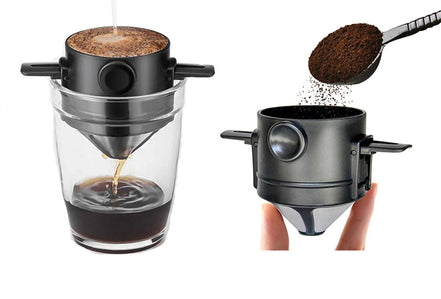 BrewFold Steel Dripper – Faltbarer Edelstahl-Kaffeefilter