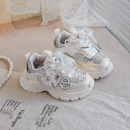 Butterina Mädchen Sneakers mit Schnürverschluss und Pailletten