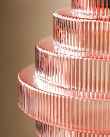 Meriva Hängeleuchte aus geriffeltem Glas und Metall