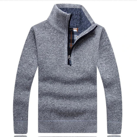 Rovelin Strickpullover mit halbem Reißverschluss und schmaler Passform