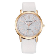 LunaDial Leather Watch – Quarz-Armbanduhr mit rundem Gehäuse
