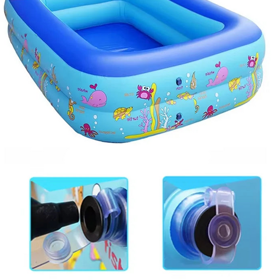 AquaMira Aufblasbarer Familienpool aus PVC mit Rechteckigem Design