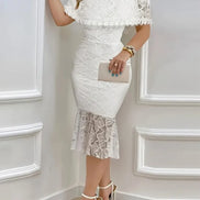 Elmavira Off-Shoulder Spitzenkleid Midi