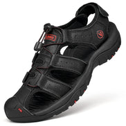 Veltrano Herren Ledersandalen mit Klettverschluss