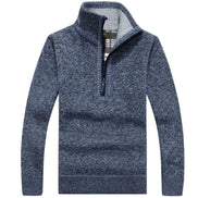 Rovelin Strickpullover mit halbem Reißverschluss und schmaler Passform