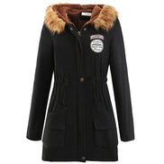 Damen Winterparka mit Kapuze und Fellkragen – Norvella