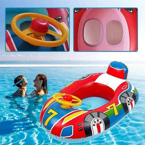 Aventino Aufblasbarer Kinder Schwimmring mit Auto-Design und Haltegriffen