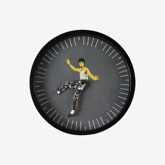 ZenStrike Wanduhr – Rundes Design mit Kampfkunst-Motiv