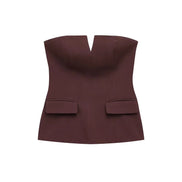 Damen Schulterfreies Crop Top mit Rückenfreiem Design – Soléa