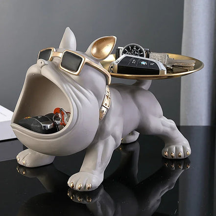 Bulva Dekofigur – Bulldoggen-Skulptur aus Kunstharz
