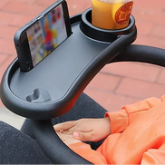 3-in-1 Kinderwagen-Tablett mit Flaschenhalter und Handyhalter – TinyTray