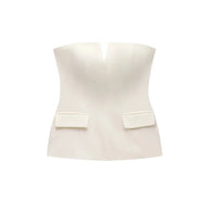 Damen Schulterfreies Crop Top mit Rückenfreiem Design – Soléa