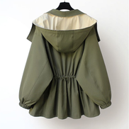 Calviro Trenchcoat mit Kapuze und Knopfverschluss in langer Passform für Alltag und Freizeit