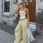 Velmira Damen Weite Sommerhose mit Hoher Taille und Lockerem Schnitt