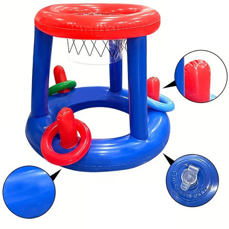Aufblasbarer Basketballkorb mit Wurfringen für Wasserspiele – SplashHoop