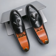 Marvello Herren Lackleder Loafer mit Quaste