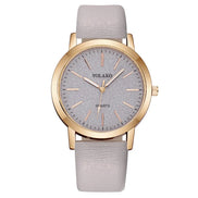 LunaDial Leather Watch – Quarz-Armbanduhr mit rundem Gehäuse
