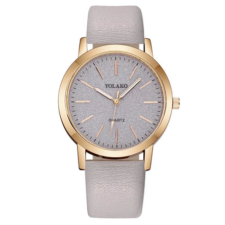 LunaDial Leather Watch – Quarz-Armbanduhr mit rundem Gehäuse