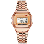 Nexiro Herren Digitaluhr mit rechteckigem Gehäuse und Metallarmband