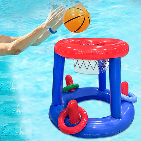 Aufblasbarer Basketballkorb mit Wurfringen für Wasserspiele – SplashHoop
