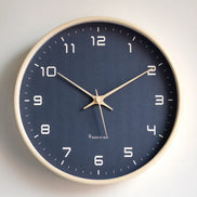 Nordello Holz-Wanduhr – Runde geräuscharme Quarzuhr (verschiedene Größen)