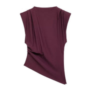 Elara Asymmetrisches Damen Top mit Drapierung