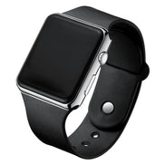 Digitale Armbanduhr mit LED-Display und Silikonarmband