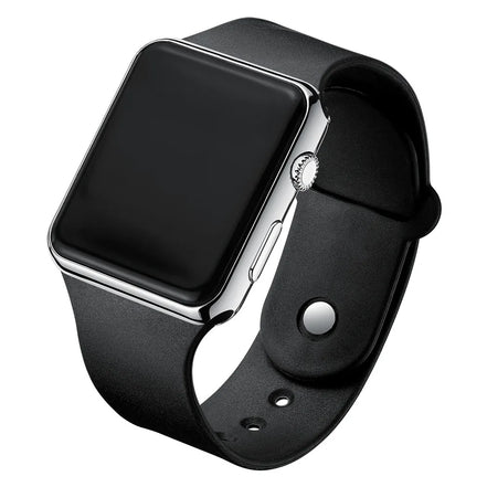 Digitale Armbanduhr mit LED-Display und Silikonarmband