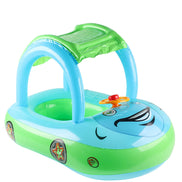 Carmello Aufblasbarer Kinder Schwimmring mit Auto-Design und Sonnendach