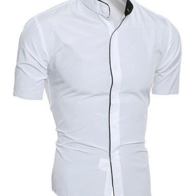 Ravento Herren Kurzarmhemd mit Stehkragen