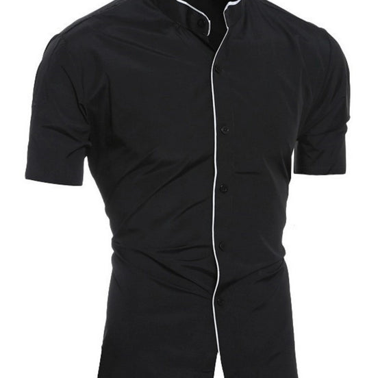 Ravento Herren Kurzarmhemd mit Stehkragen