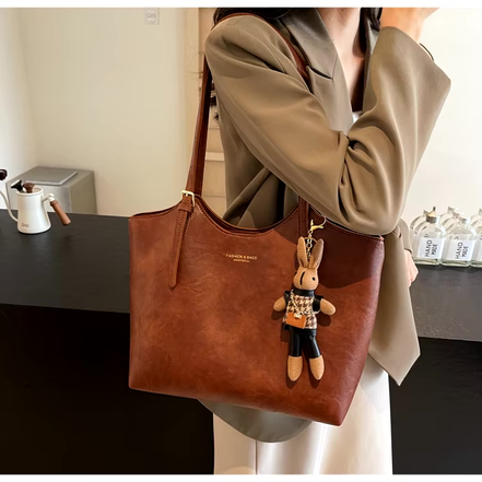 Azaloria Damen Shopper mit großem Innenfach und Doppelgriffen