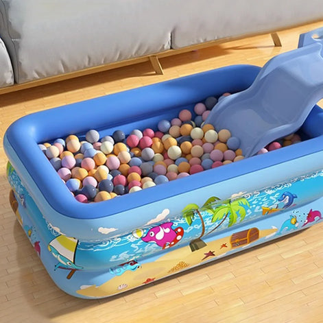 AquaMira Aufblasbarer Familienpool aus PVC mit Rechteckigem Design