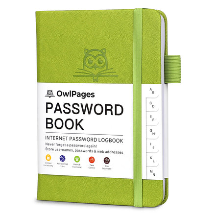 Securelia Passwortbuch mit alphabetischen Registern und Hardcover