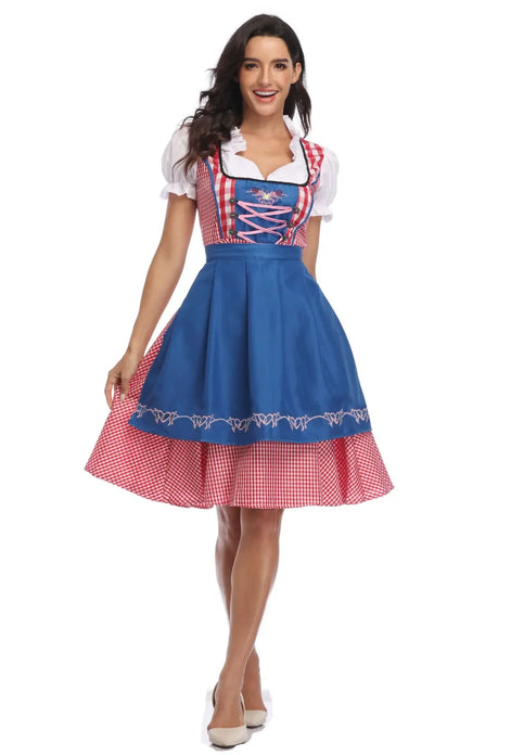 Dirndl Kleid mit Schürze für Damen im traditionellen Oktoberfest-Stil – Almoria