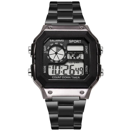 Varston Digitaluhr – Unisex-Modell mit Digitalanzeige und Edelstahlarmband