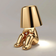 GULD – LED-Tischleuchte in gold- oder silberfarbenem Design