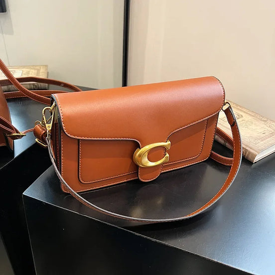 Calviera Schultertasche Damen Quadratische Handtasche mit Schulterriemen